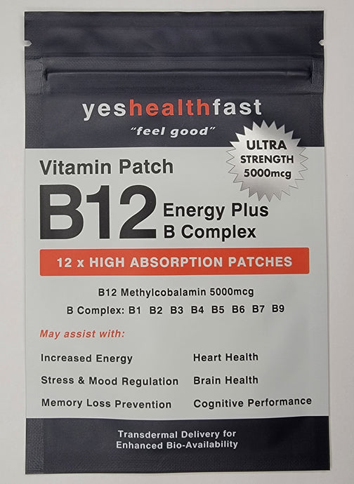 B12 Energy Plus B Complex Ultra Strength Transdermal Vitamin Patches  - 1 Pack