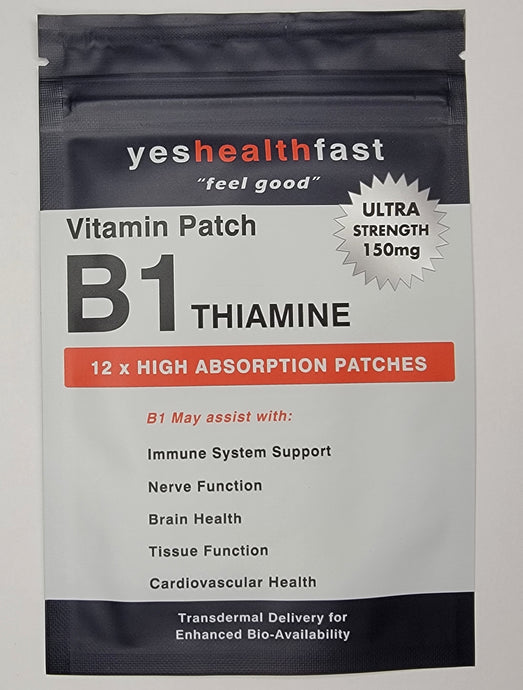 B1 Thiamine Vitamin Patches 150mg 0718157047082 Front of packet